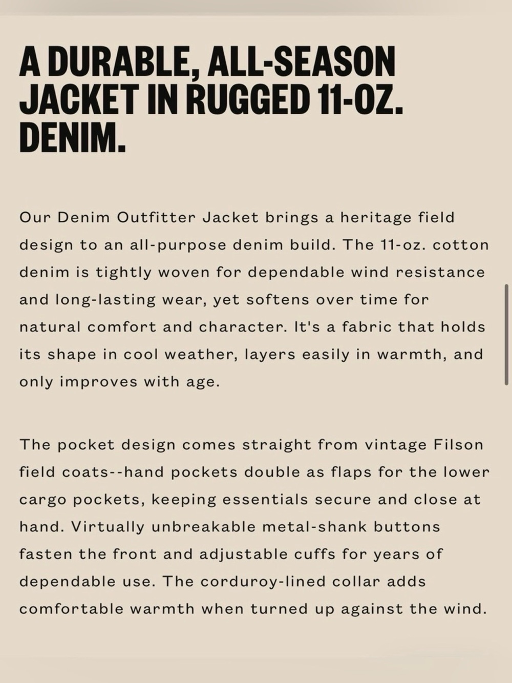 NWT Filson 11-Oz Outfitter In Light Indigo Jacket - Picture 8 of 9